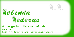 melinda mederus business card